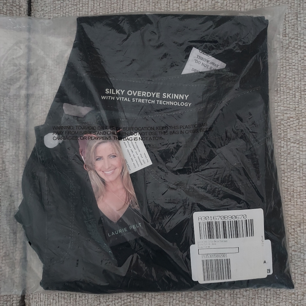 NIB LaurieFelt Silky Overdye Skinny pullon jeans w/Vital Stretch Tech "Olive" XL
